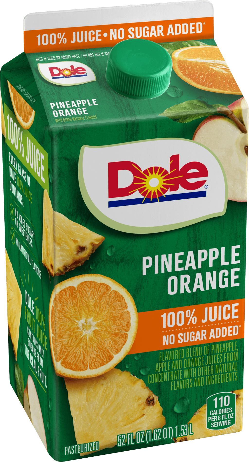 Dole 100% Pineapple Orange Juice Pulp-Free Chilled 52 fl oz