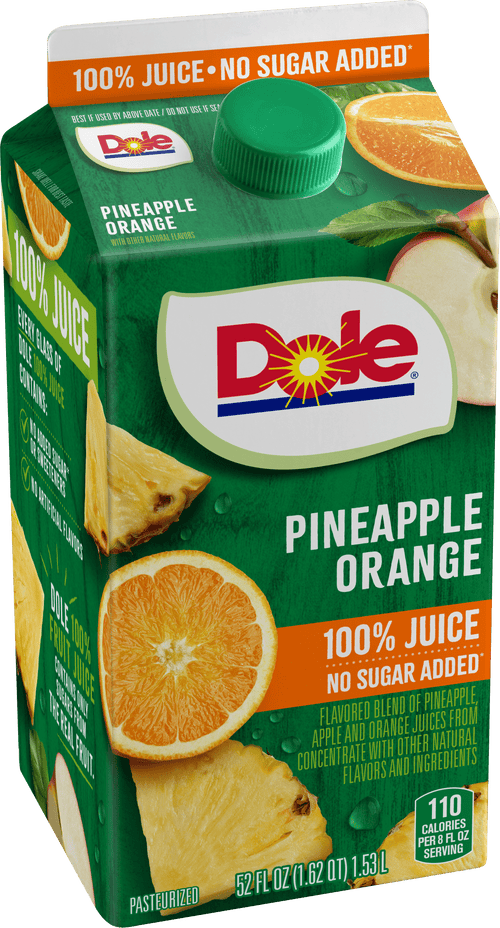 Dole 100% Pineapple Orange Juice Pulp-Free Chilled 52 fl oz