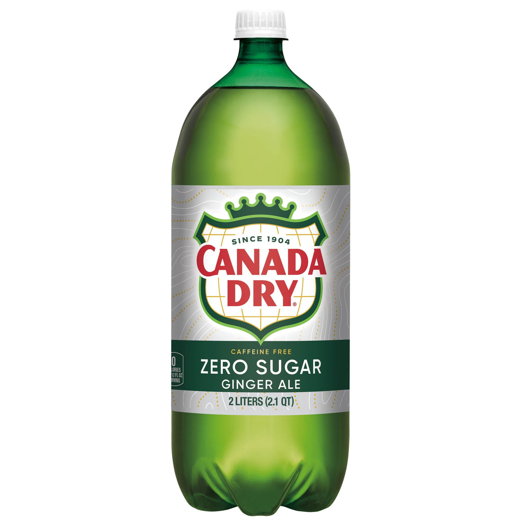 Canada Dry Caffeine Free Zero Sugar Ginger Ale Soda Pop Bottle 2 L