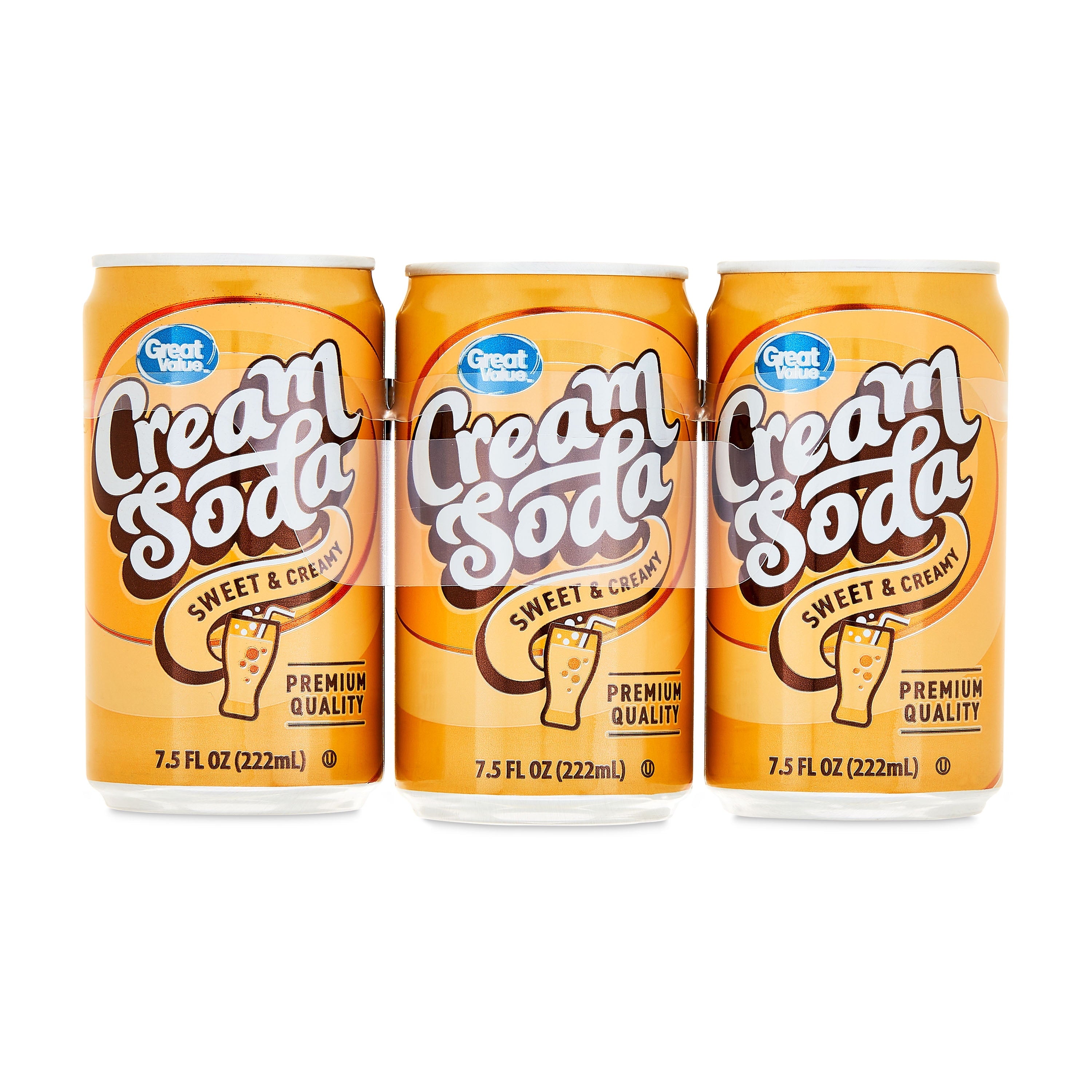Great Value Cream Soda Pop Cans 7.5 Fl Oz 6 Pack