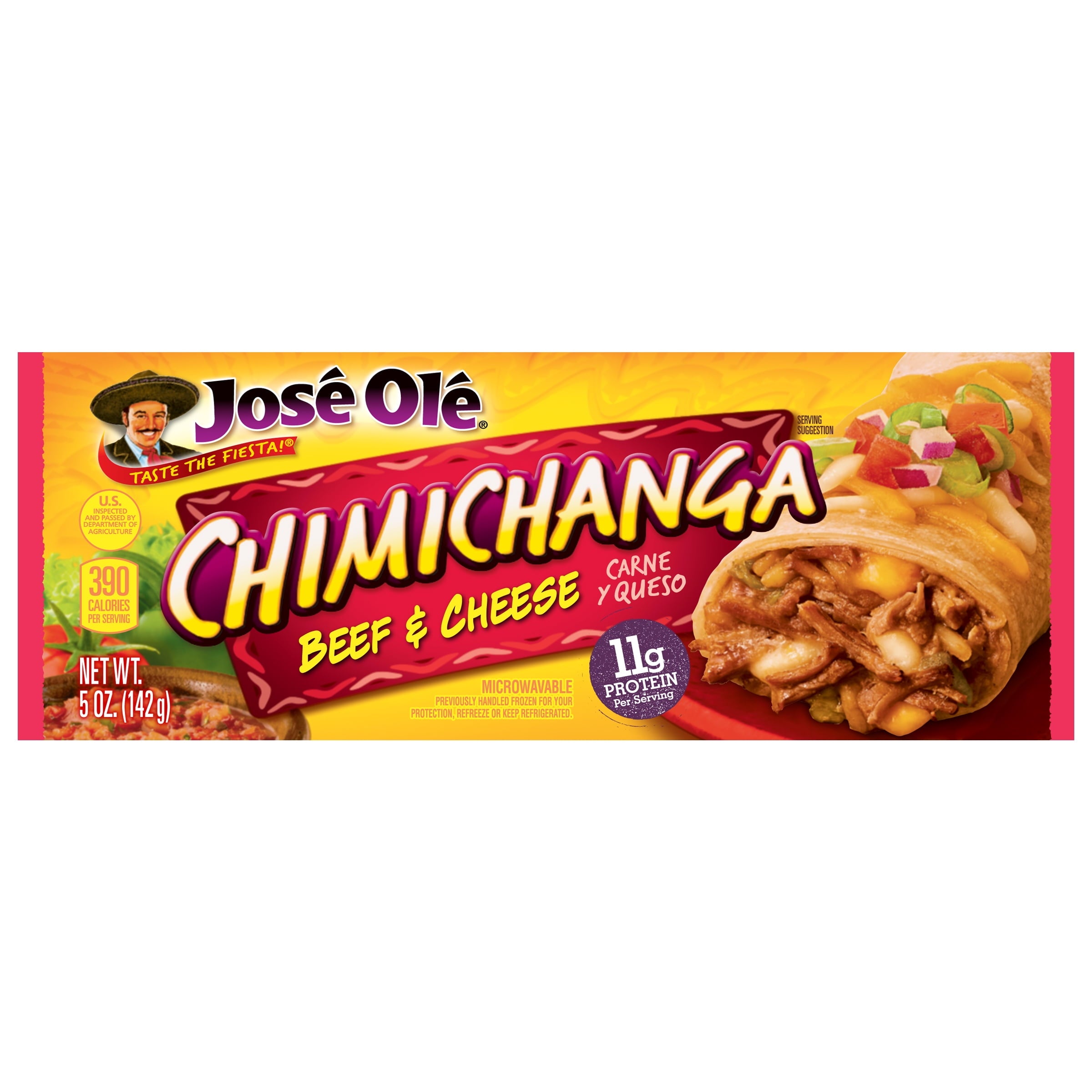José Olé Beef & Cheese Chimichanga Frozen Mexican Food 5 Oz