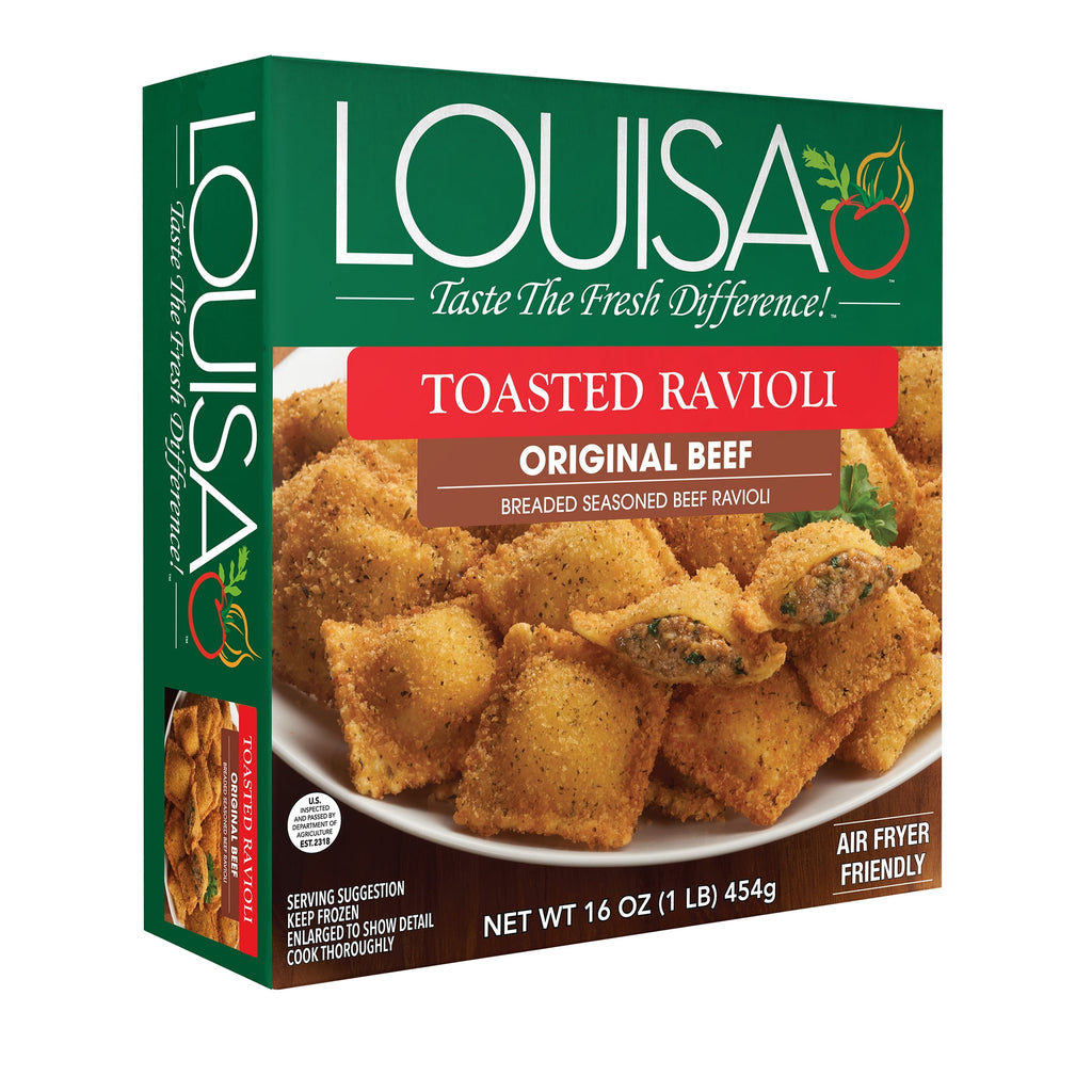 Louisa Original Beef Toasted Ravioli Frozen 16 Oz Box 24 Count