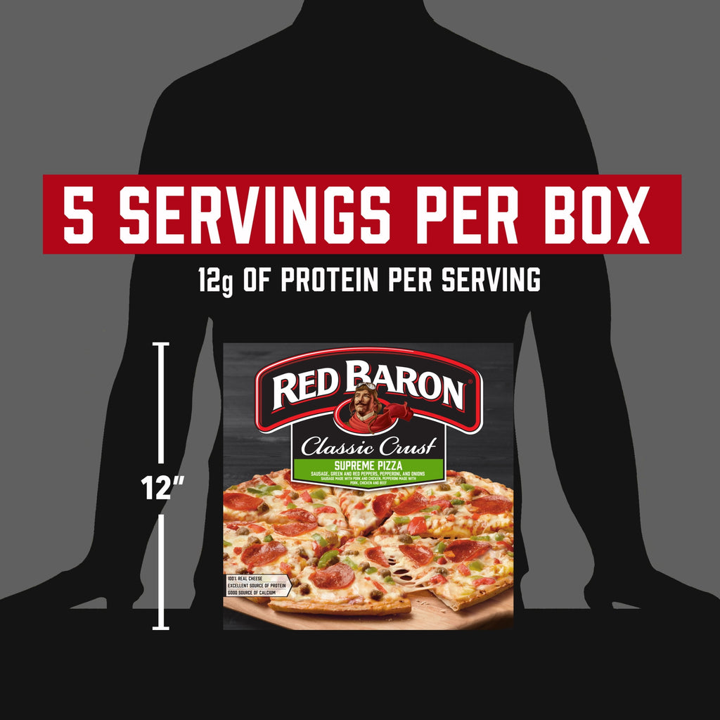 Red Baron Supreme Classic Crust Frozen Pizza 23.46 Oz