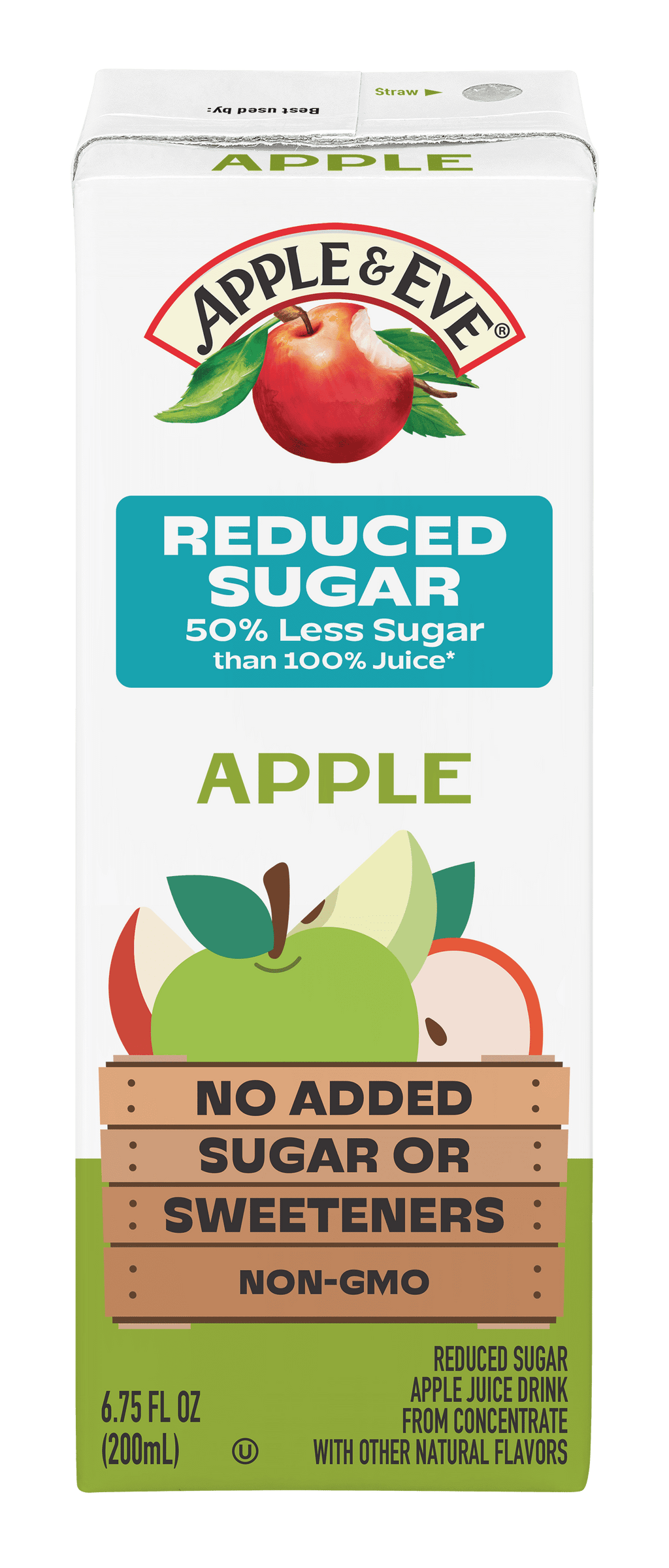 Apple & Eve Reduced Sugar Apple Juice Drink 6.75 fl oz 8 Count