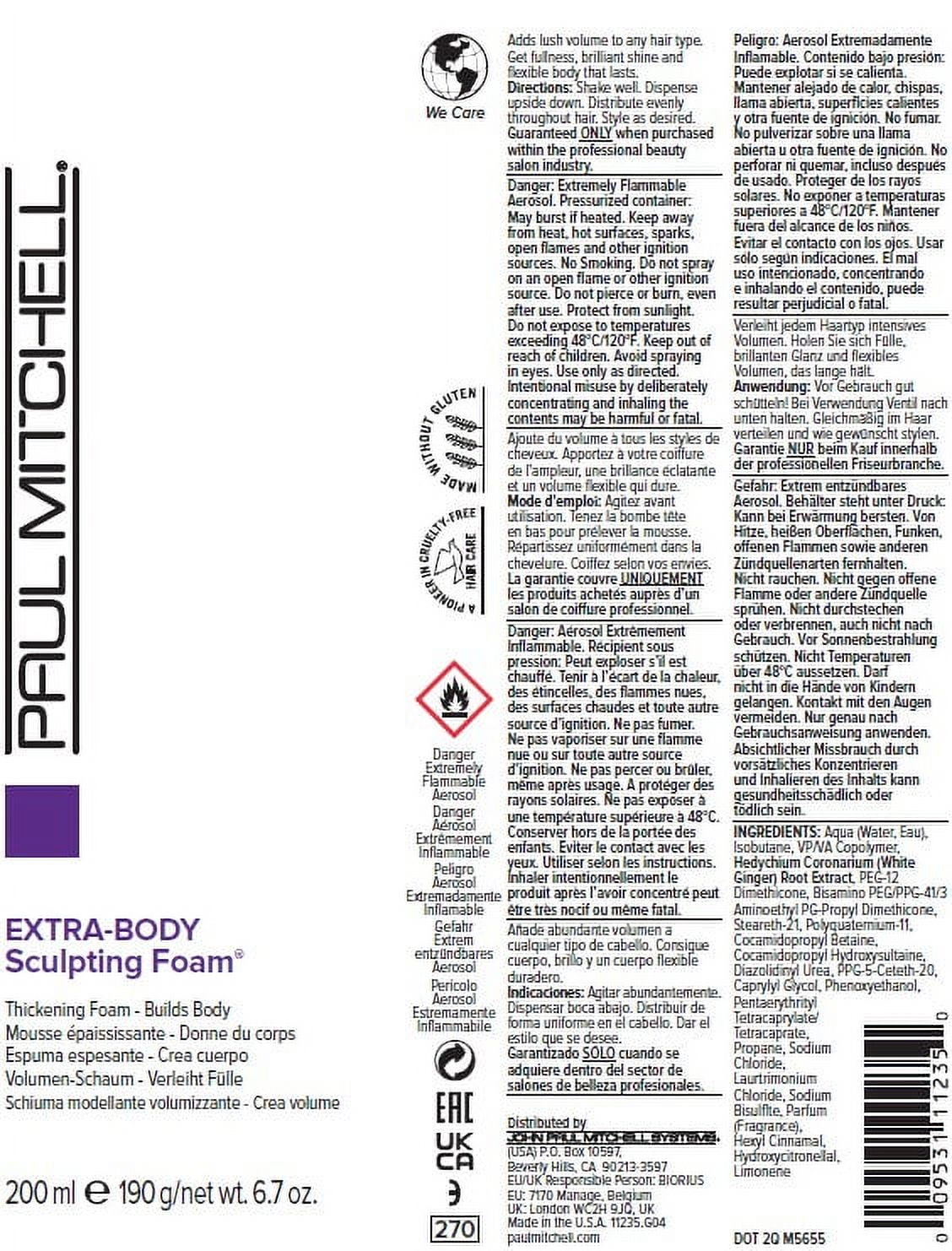 Paul Mitchell Extra Body Foam Volumizing Mousse for All Hair Types