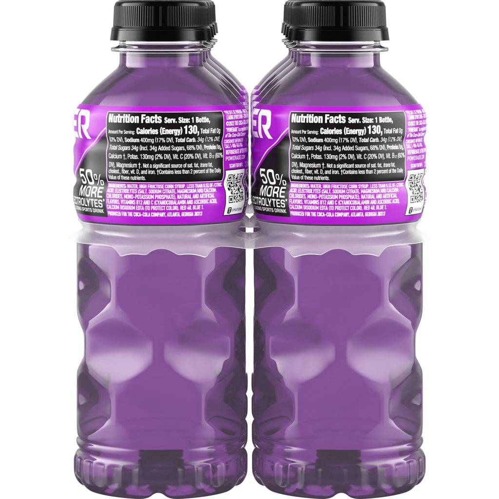 Powerade Grape Electrolyte Sports Drink 20 fl oz 8 Pack