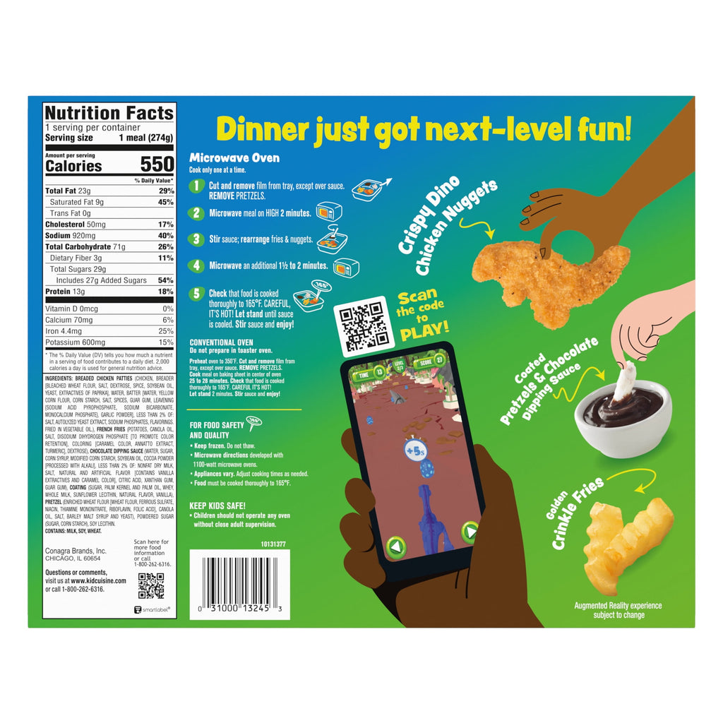 Kid Cuisine Level Up Dino Chicken Nuggets Frozen Meal 9.7 Oz