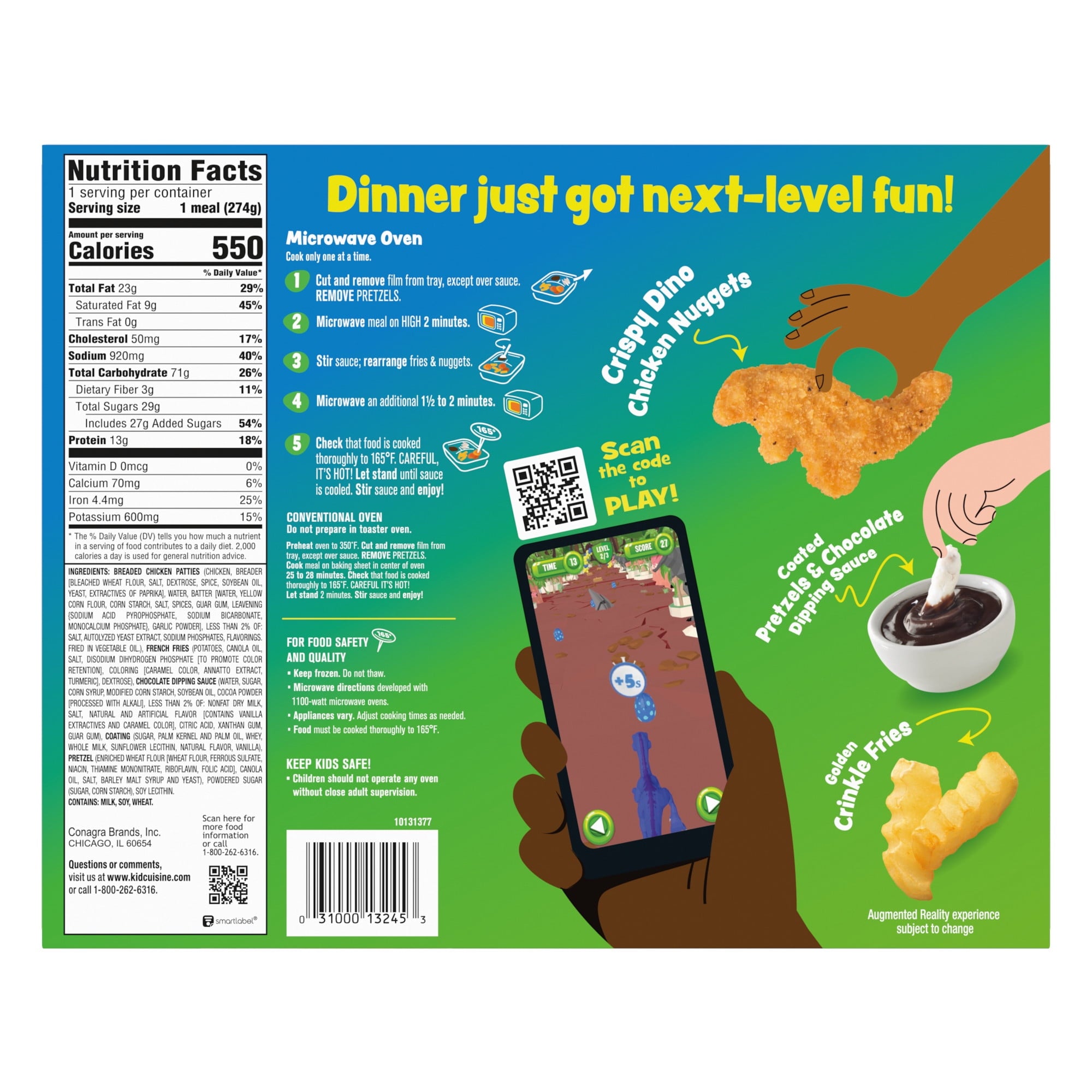 Kid Cuisine Level Up Dino Chicken Nuggets Frozen Meal 9.7 Oz