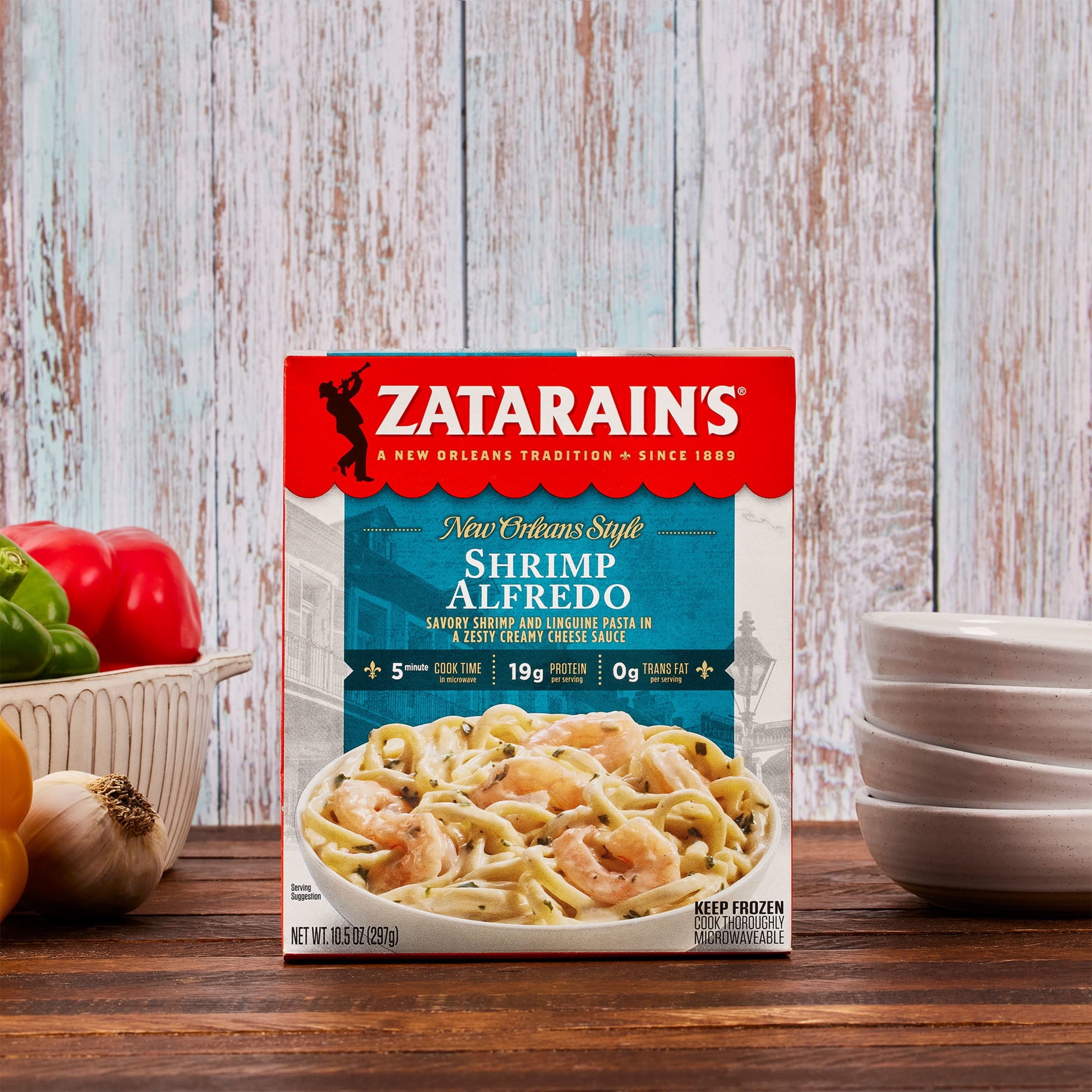 Zatarain's Frozen Shrimp Alfredo Pasta Meal 10.5 Oz