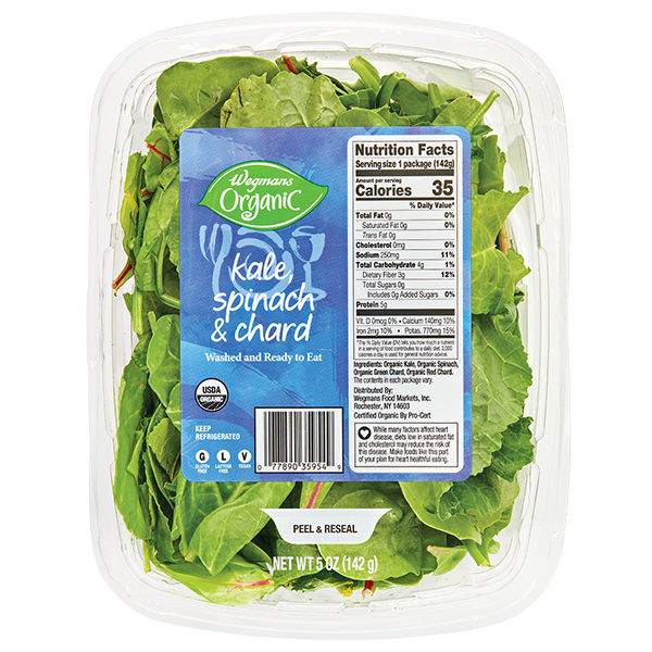 Wegmans Organic Kale Spinach & Chard 5 Oz