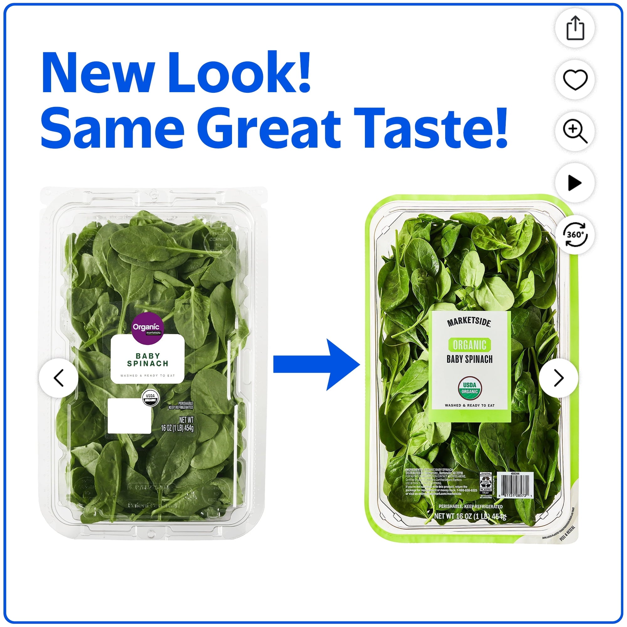 Organic Baby Spinach 16 Oz Bag