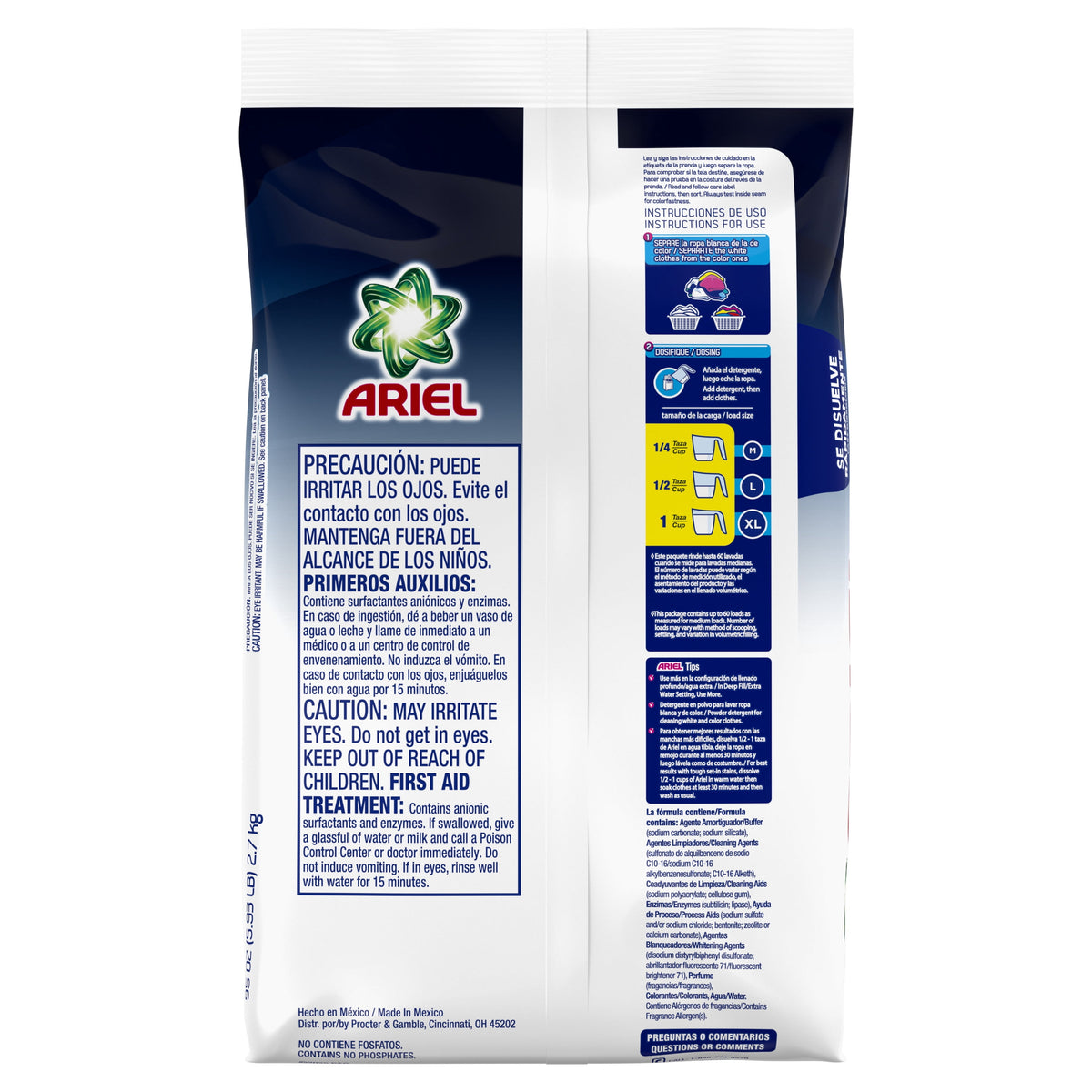 Ariel Ultra Oxi Powder Laundry Detergent Original Scent 95 oz 60 Loads