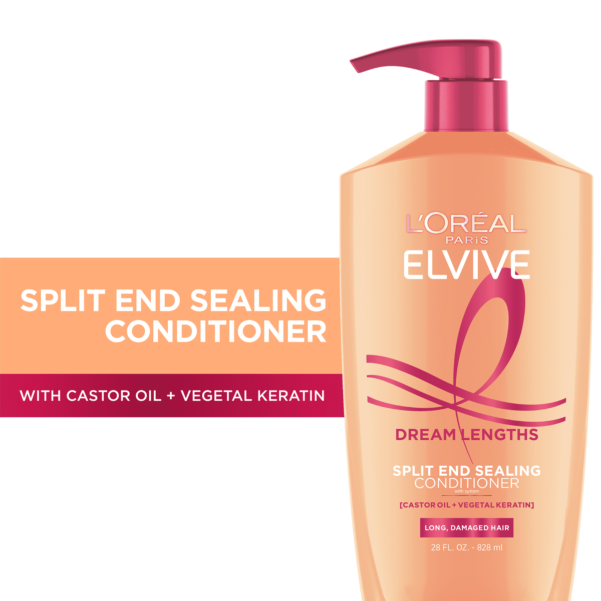 L'Oreal Paris Elvive Dream Lengths Detangling Conditioner for Long Hair 28 fl oz