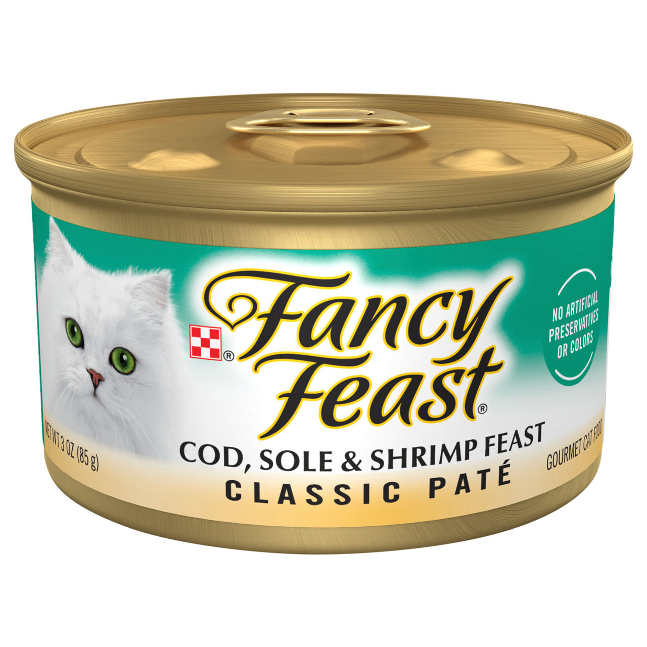 Fancy Feast Classic Pate Cod Sole & Shrimp Feast Cat Food 3 oz