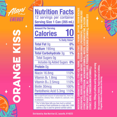 Alani Nu Orange Kiss Energy Drink 12 fl oz Single Can