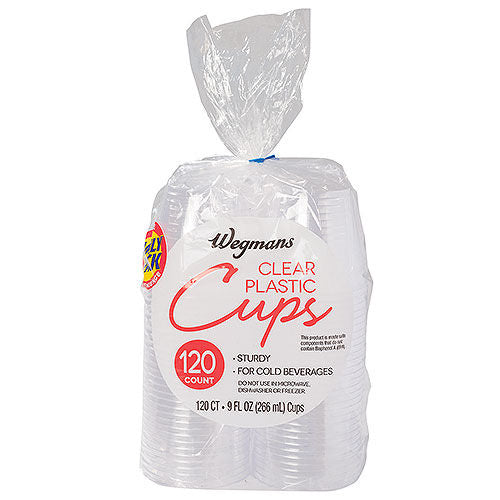 Wegmans Clear Plastic Cups 120 Count Family Pack