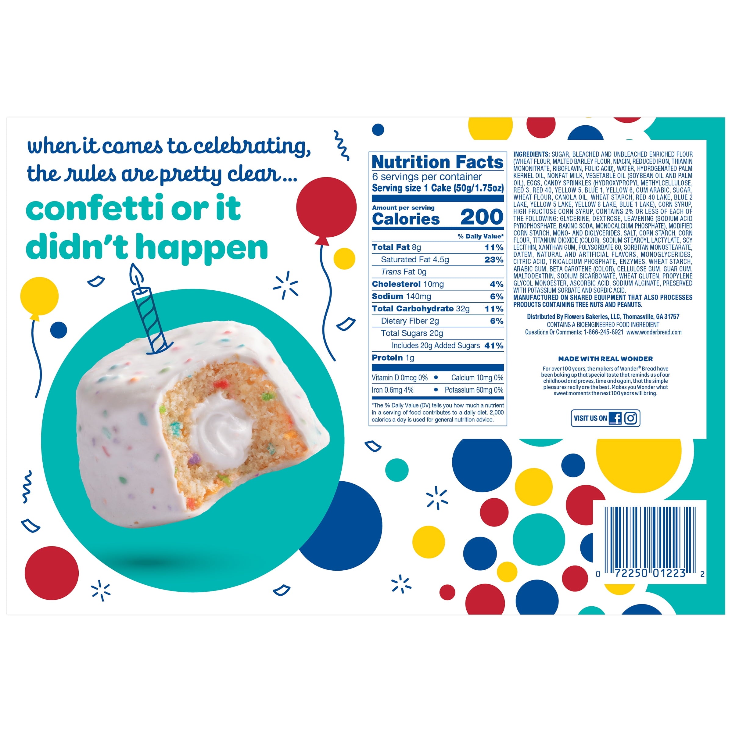 Crème Filled Confetti Cakes 10.5 Oz 6 Count Wonder