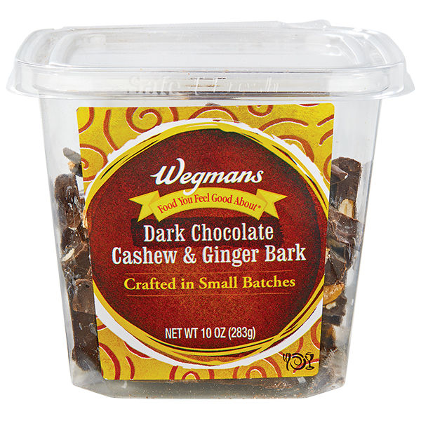 Wegmans Dark Chocolate Cashew & Ginger Bark 10 Oz