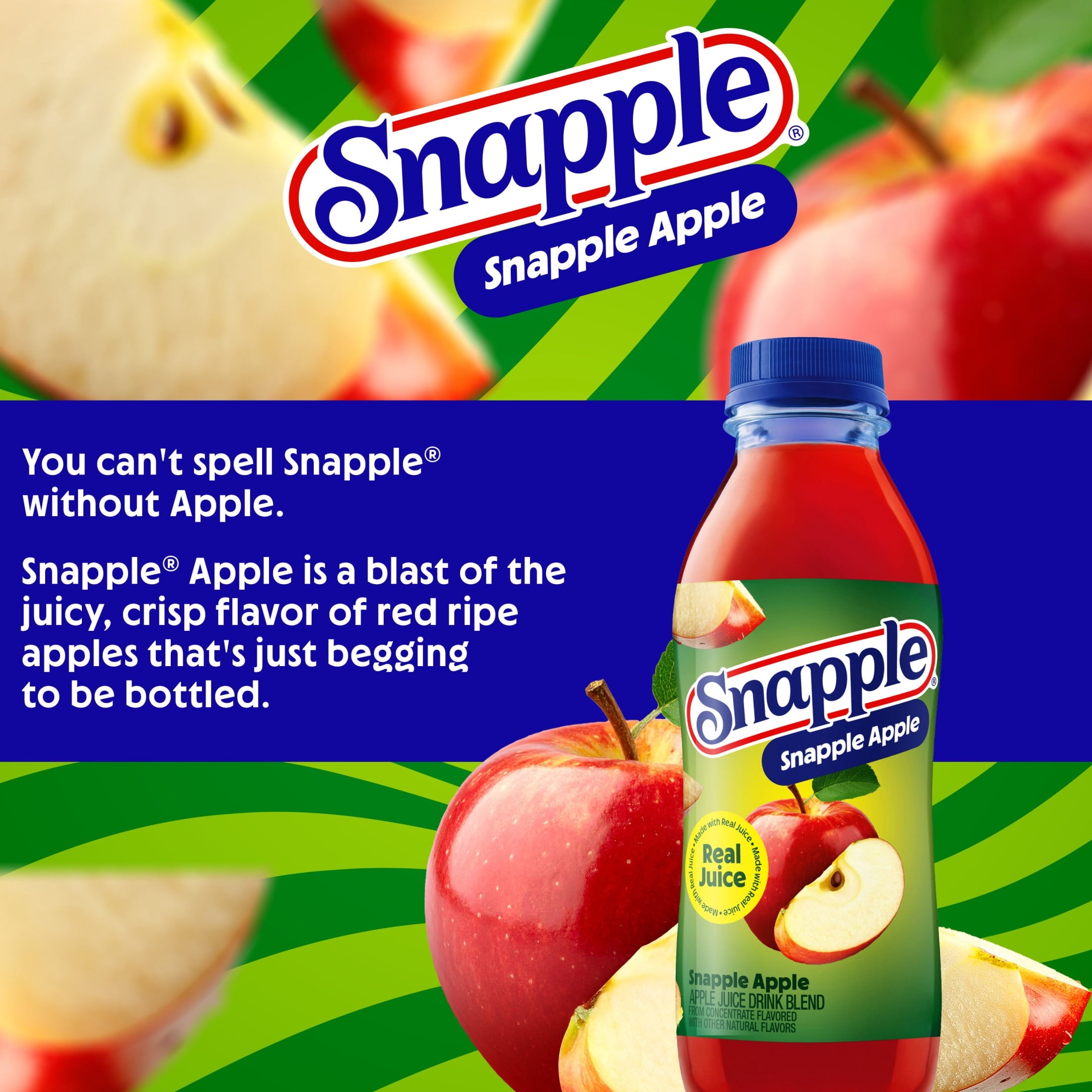 Snapple Apple Juice Drink 16 fl oz Bottle 24 Pack