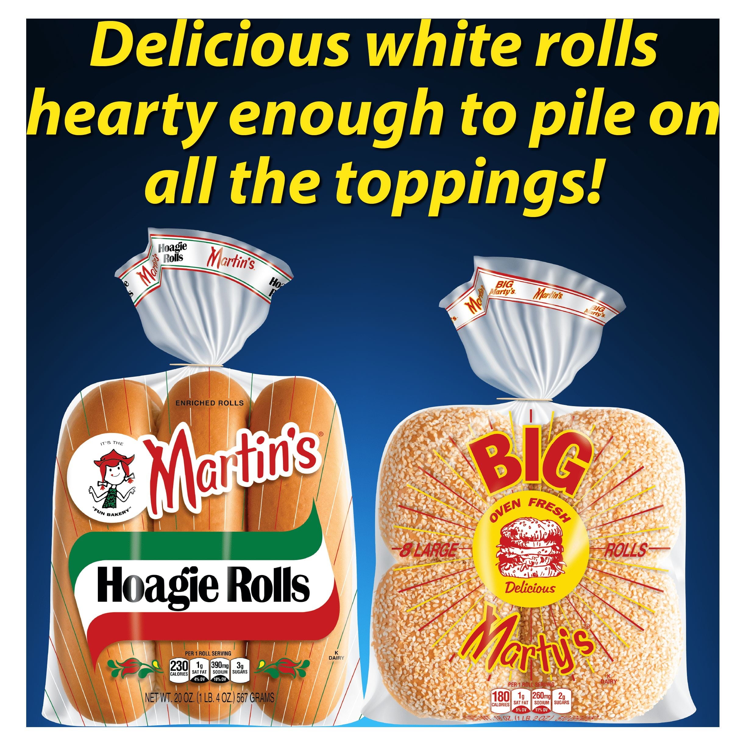 Martin's Hoagie Rolls 6 Count 20 Oz