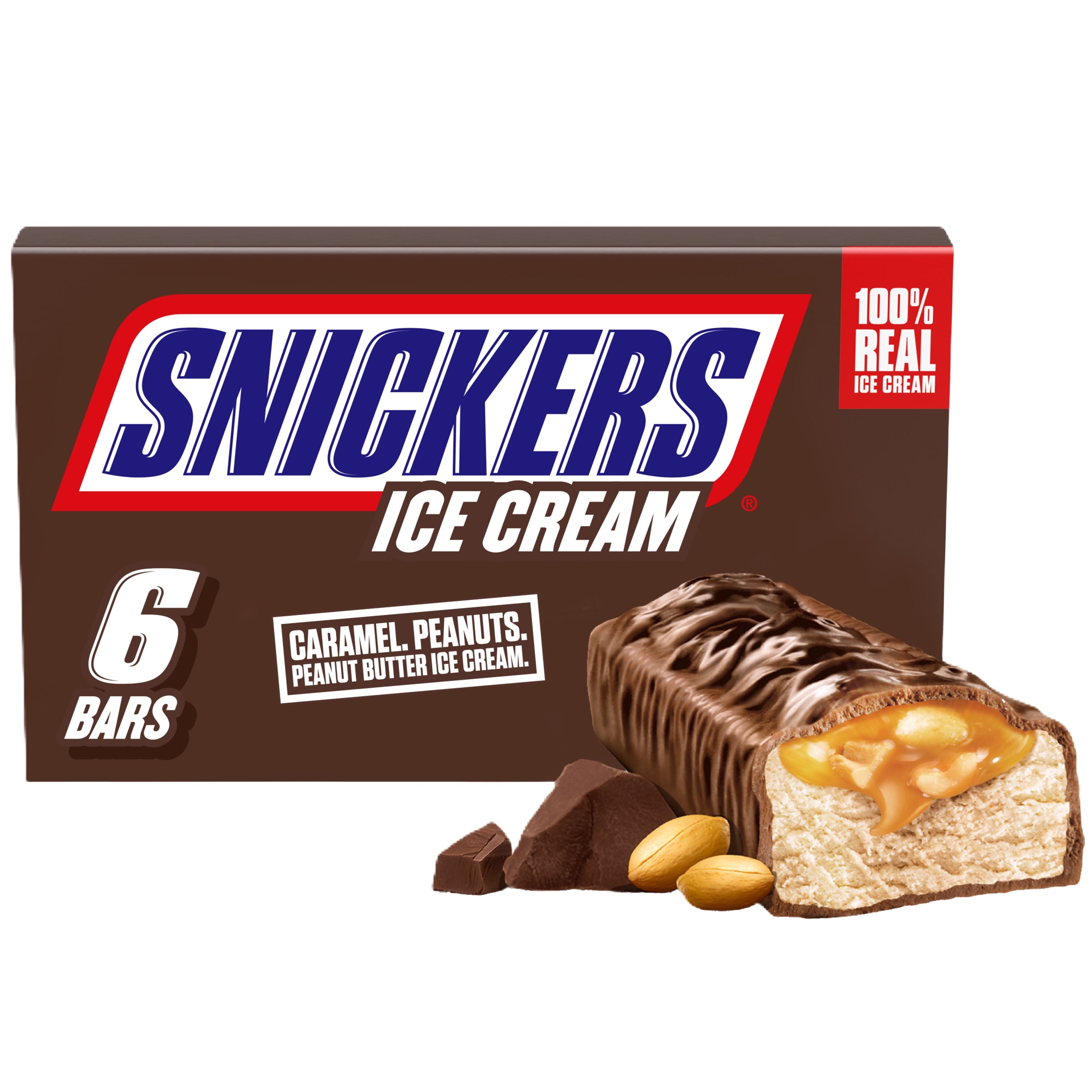 Snickers Creamy Peanut Butter Ice Cream Bars 6 Count 12 Fl Oz