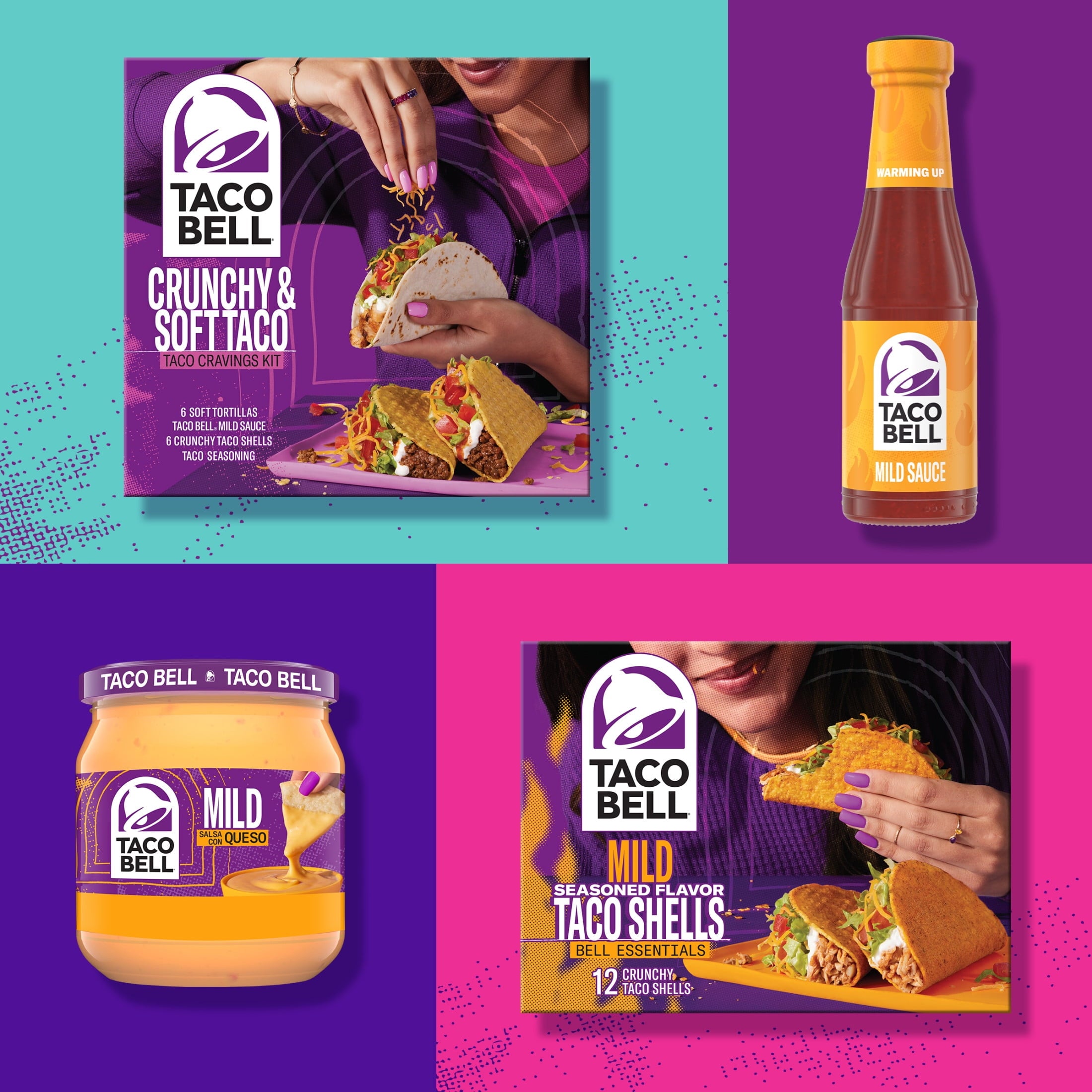Mild Seasoned Flavor Crunchy Taco Shells 4.8 Oz 12 Count Taco Bell