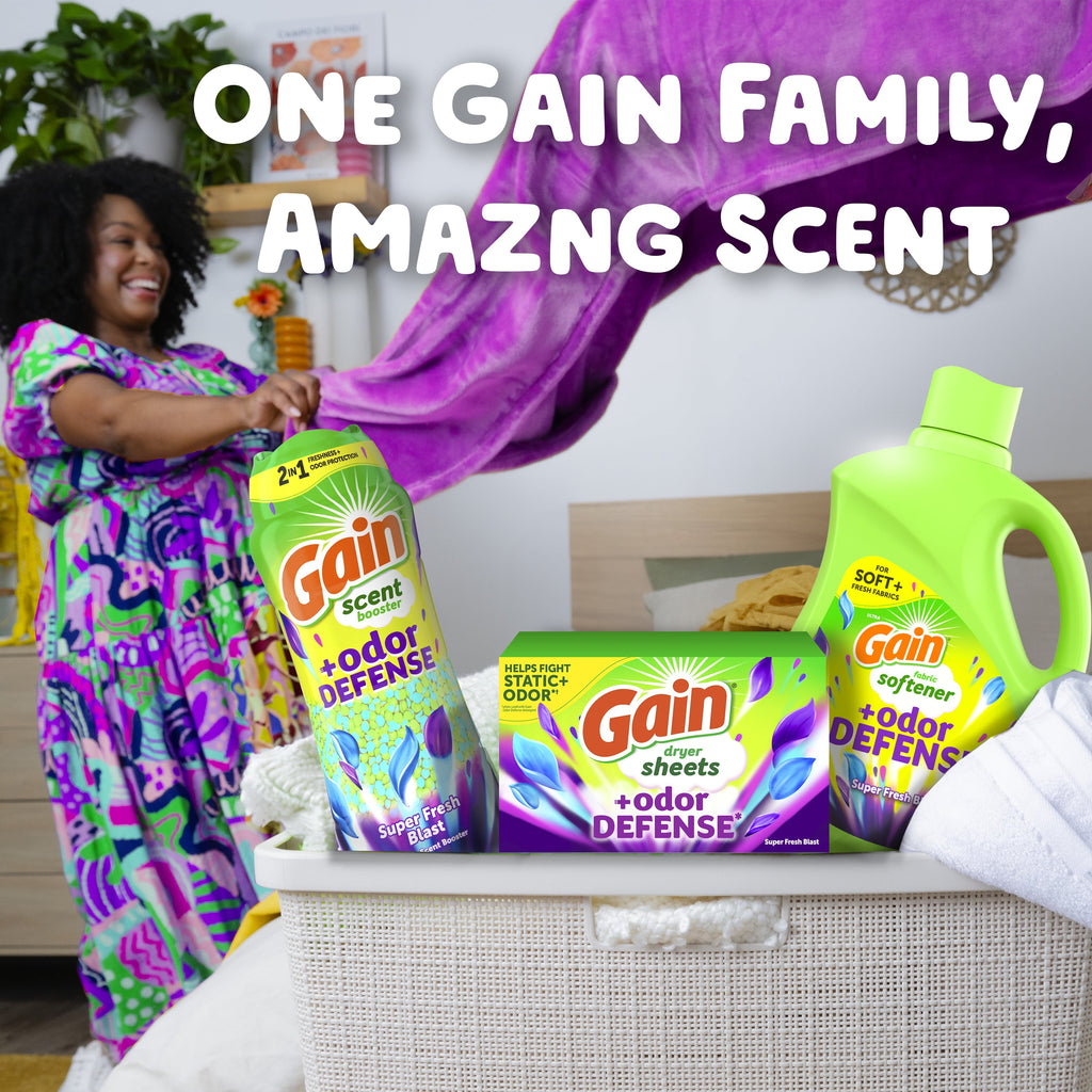 Gain Odor Defense Liquid Fabric Softener Super Fresh Blast Scent 35 fl oz 48 Loads
