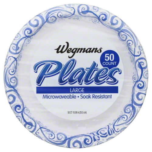 Wegmans Paper Plates Large 10 Inch 25.5 Cm 50 Count