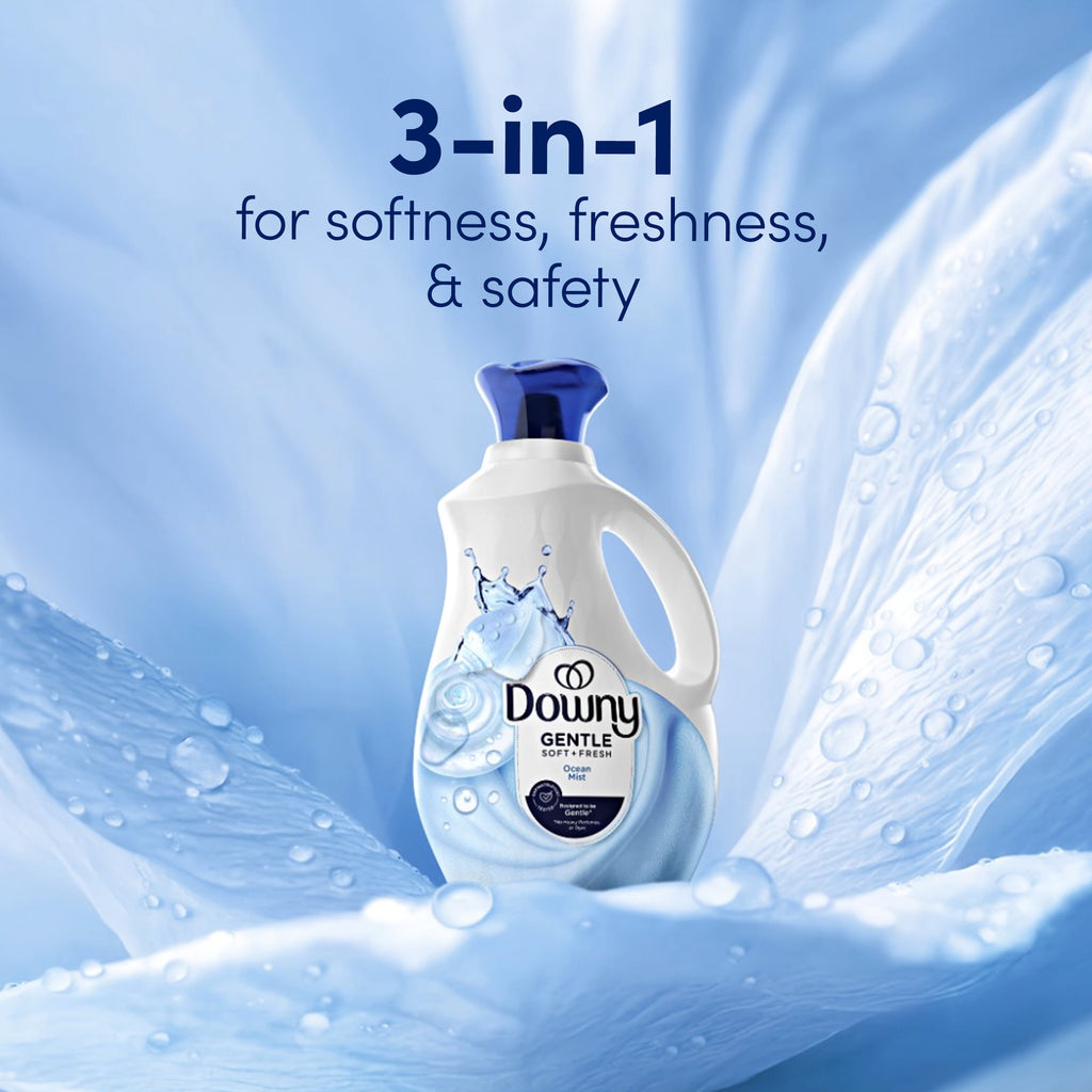 Downy Gentle Soft + Fresh Liquid Fabric Softener Ocean Mist Scent 93 fl oz 138 Loads