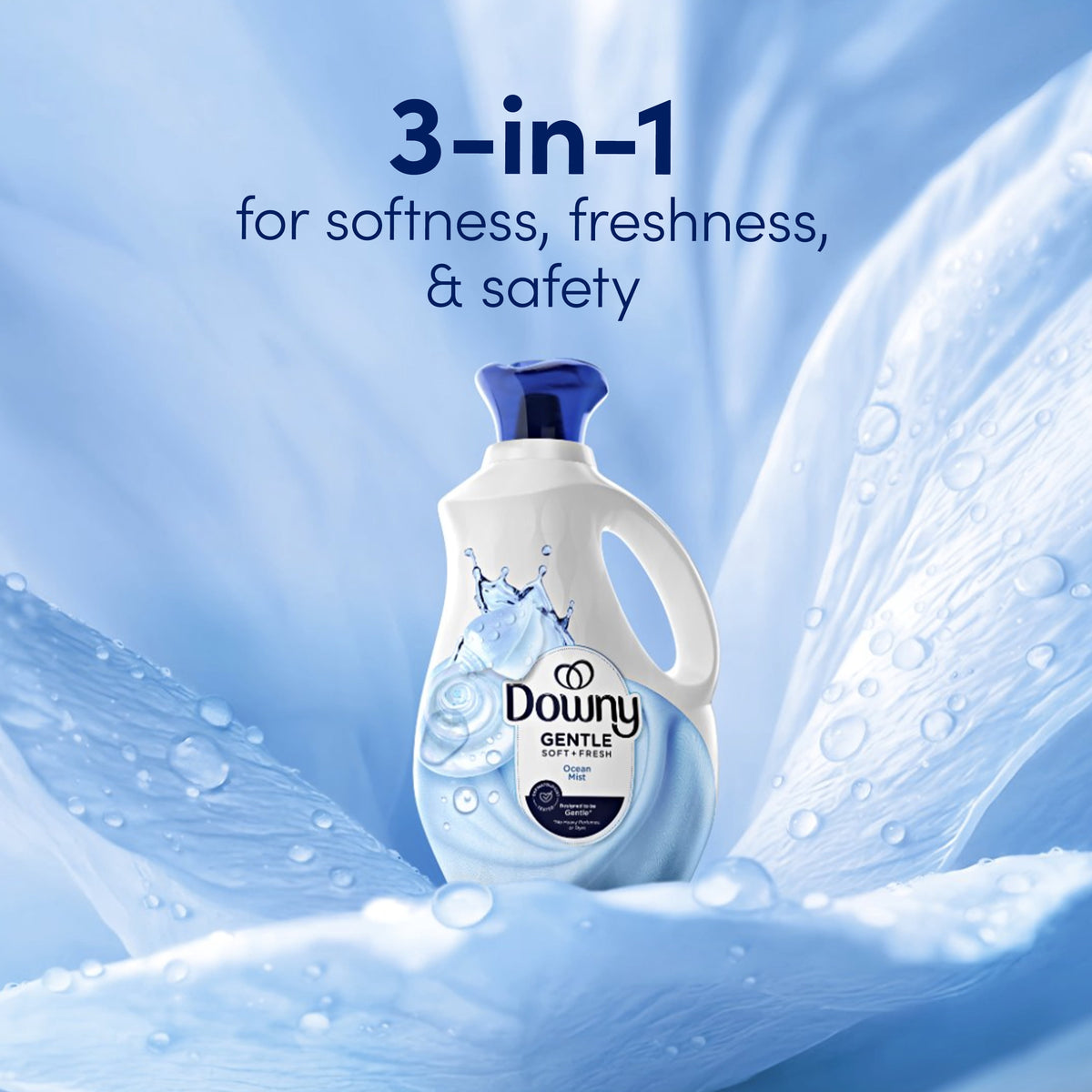 Downy Gentle Soft + Fresh Liquid Fabric Softener Ocean Mist Scent 93 fl oz 138 Loads