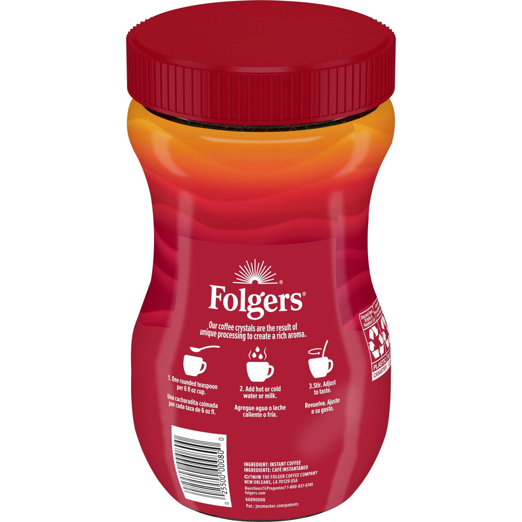 Folgers Classic Roast Naturally Caffeinated Medium Instant Coffee 12 oz Jar
