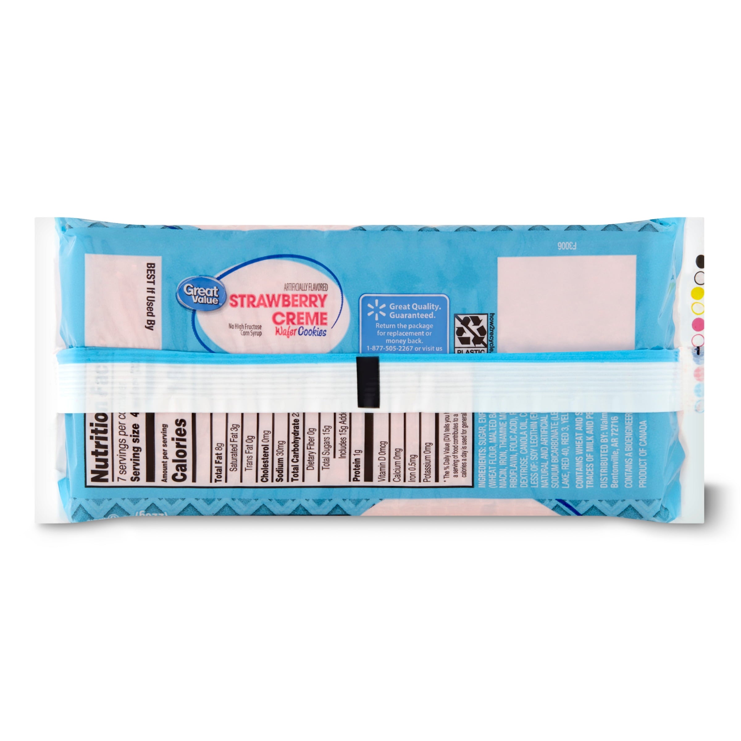 Strawberry Creme Wafer Cookies 8 Oz 1 Count Great Value