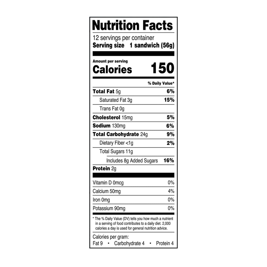 Great Value Vanilla Ice Cream Sandwiches 42 Fl Oz 12 Count