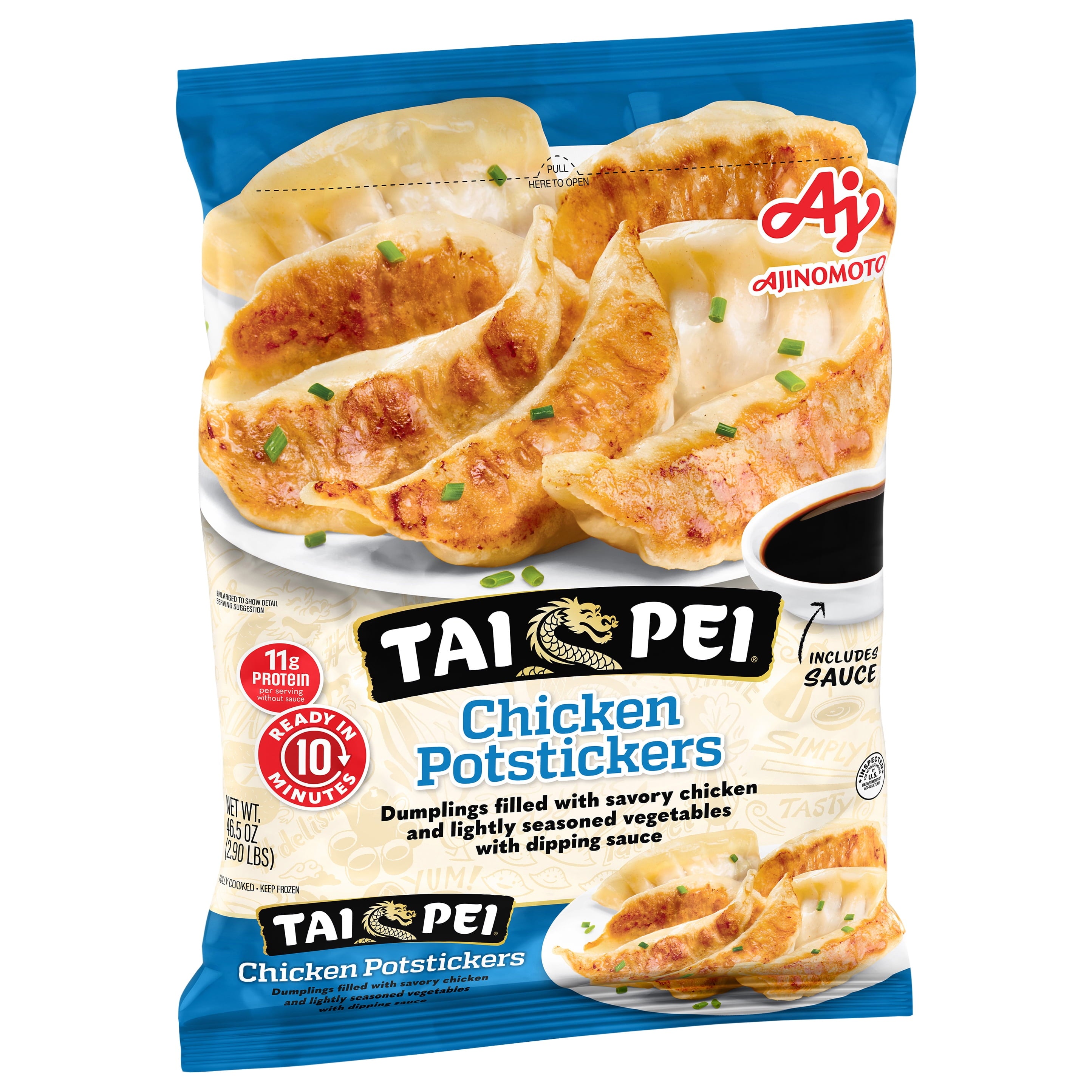 Tai Pei Chicken Potstickers Frozen Asian Appetizer 46.5 Oz