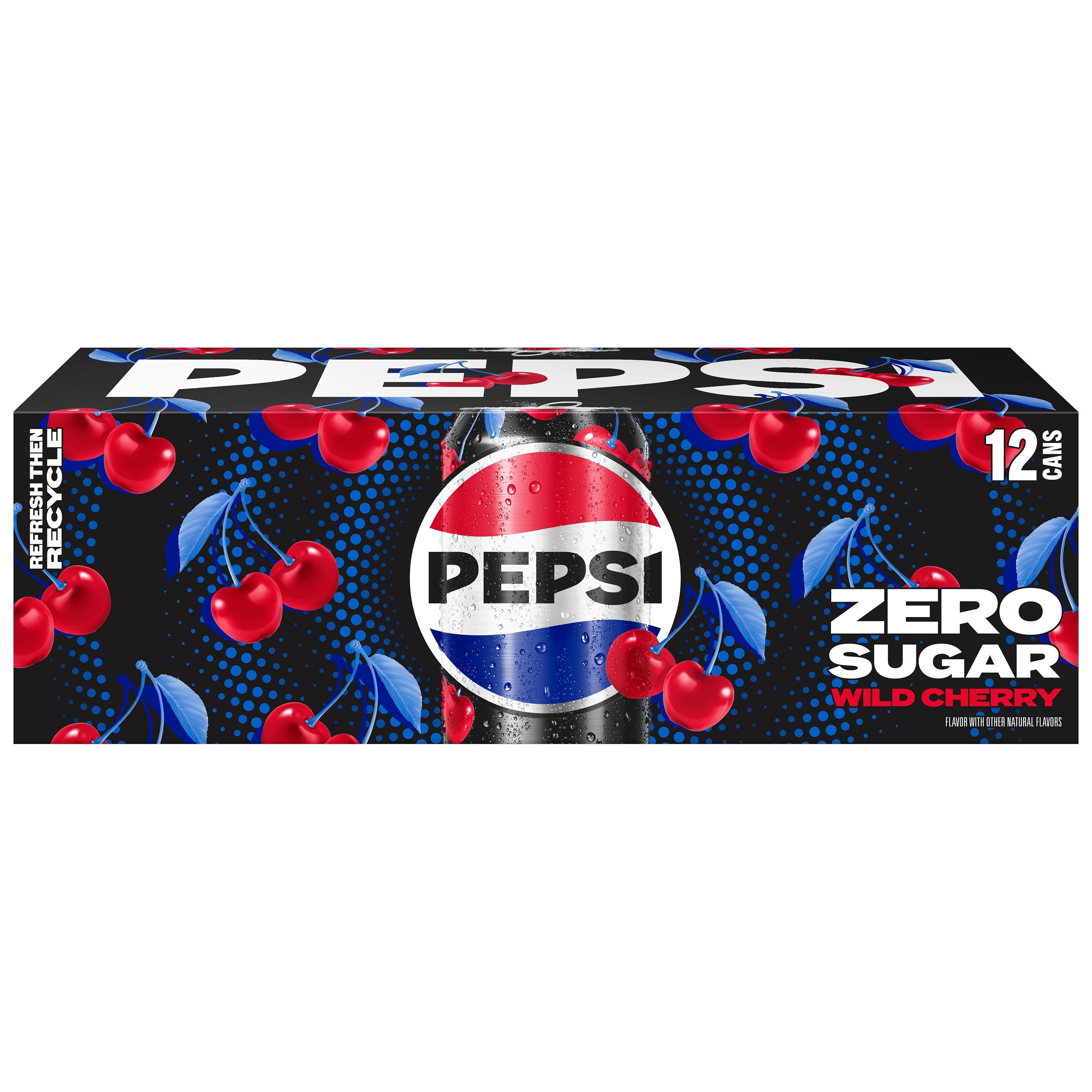 Pepsi Zero Sugar Wild Cherry Soda Pop Cans 12 Fl Oz 12 Pack