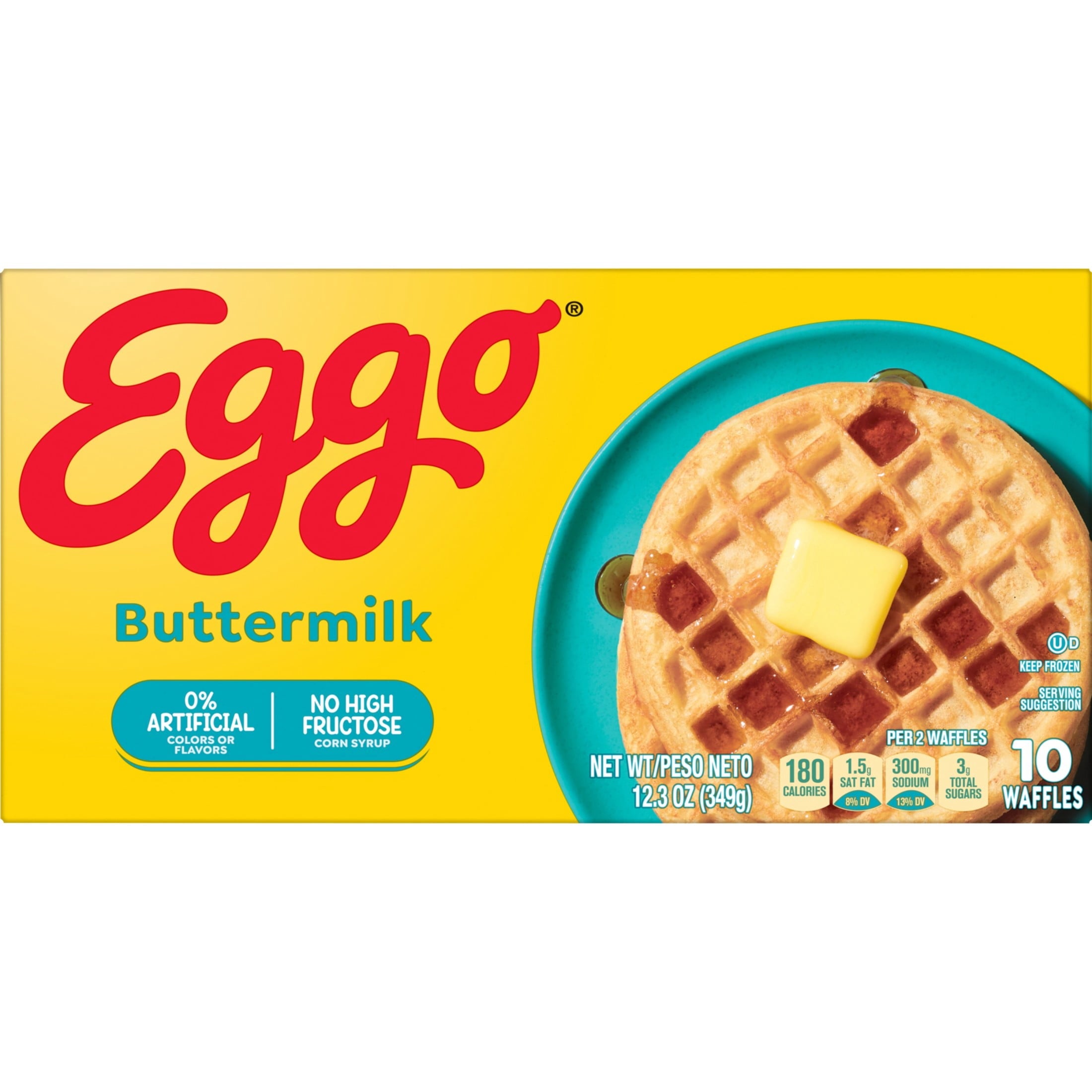 Eggo Buttermilk Waffles Frozen 12.3 Oz 10 Count