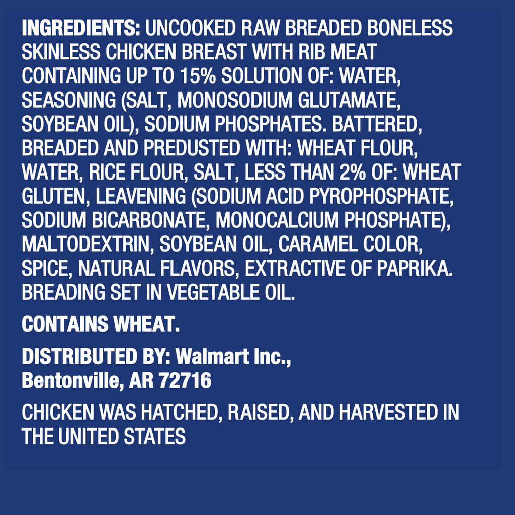Great Value Famous Chicken Fillets Frozen 3 Lb 18g Protein