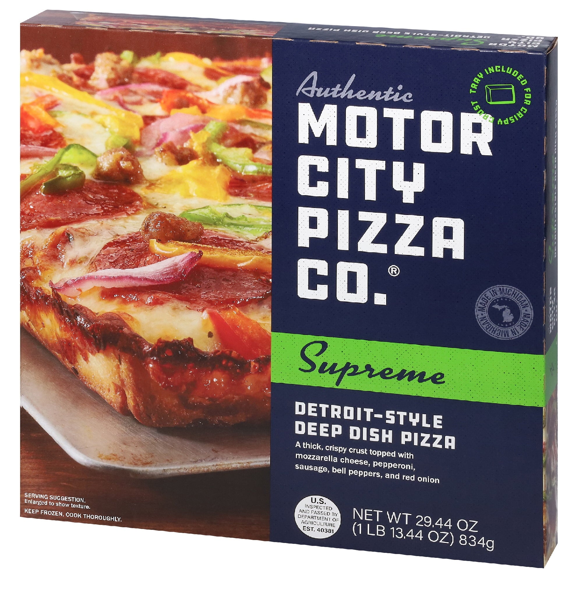 Motor City Pizza Co. Supreme Detroit-Style Frozen Pizza 29.44 Oz