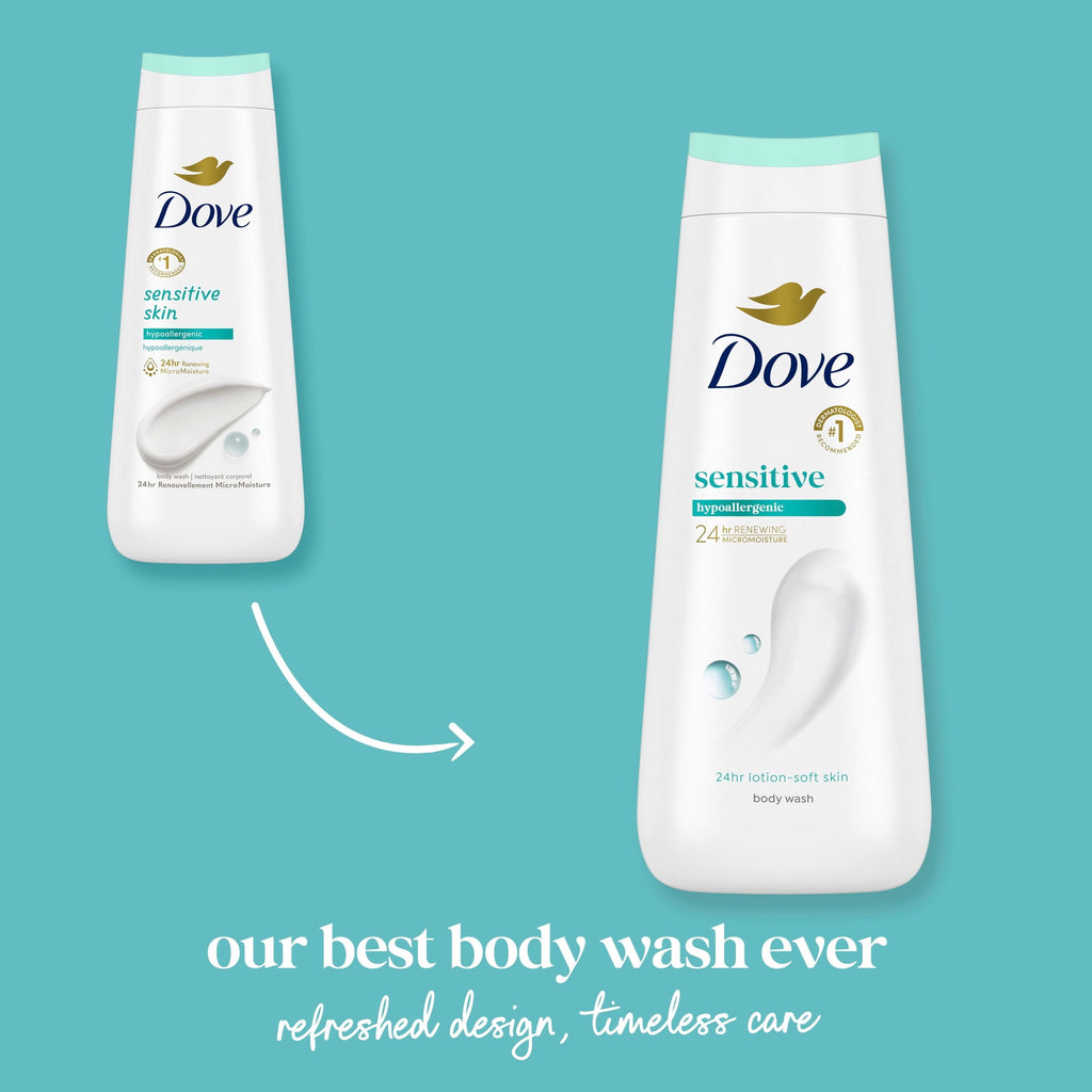 Dove Sensitive Skin Body Wash Hypoallergenic Moisturizing Cleanser 11 fl oz