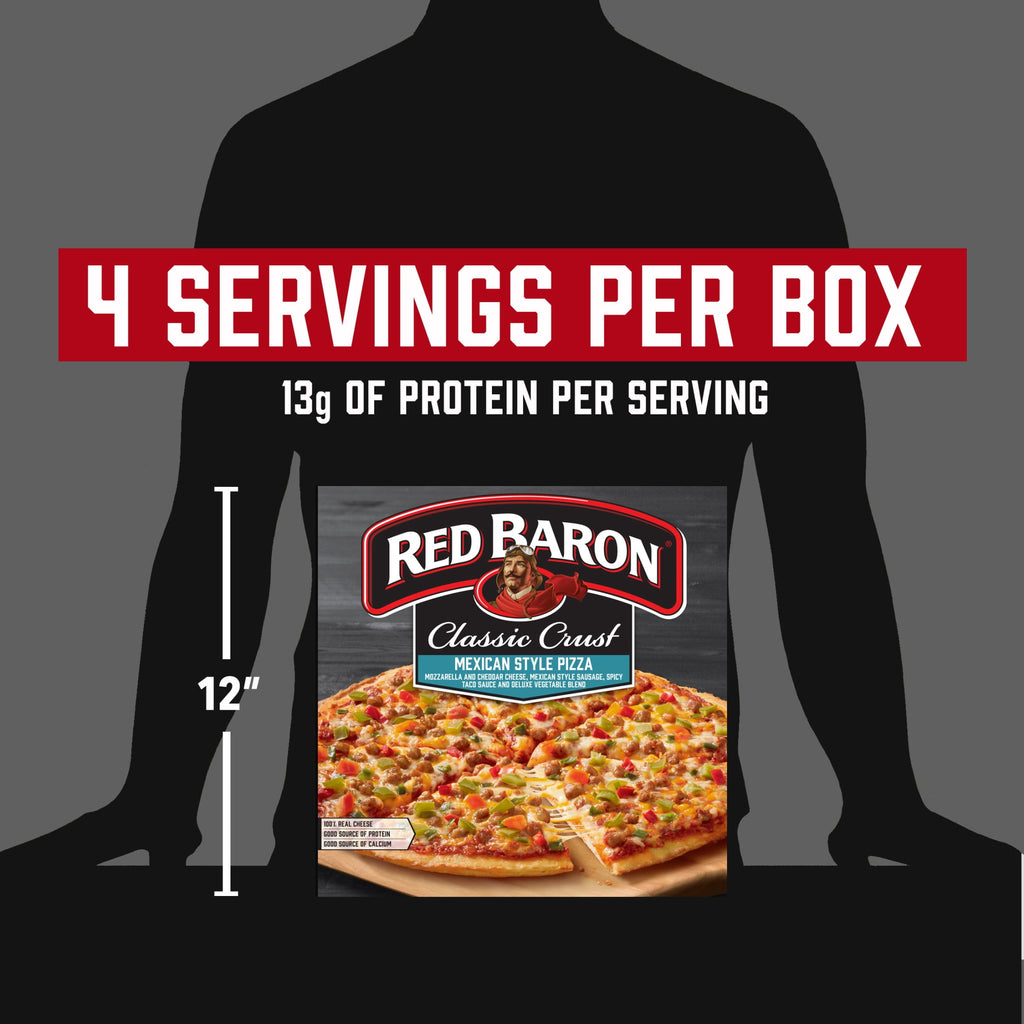 Red Baron Mexican Style Classic Crust Frozen Pizza 20.53 Oz