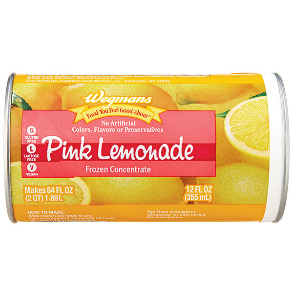 Wegmans Frozen Pink Lemonade From Concentrate 64 Fl Oz