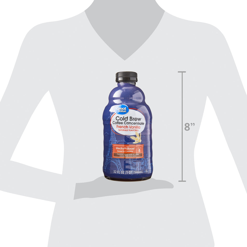 Great Value French Vanilla Cold Brew Coffee Concentrate 32 fl oz Bottle