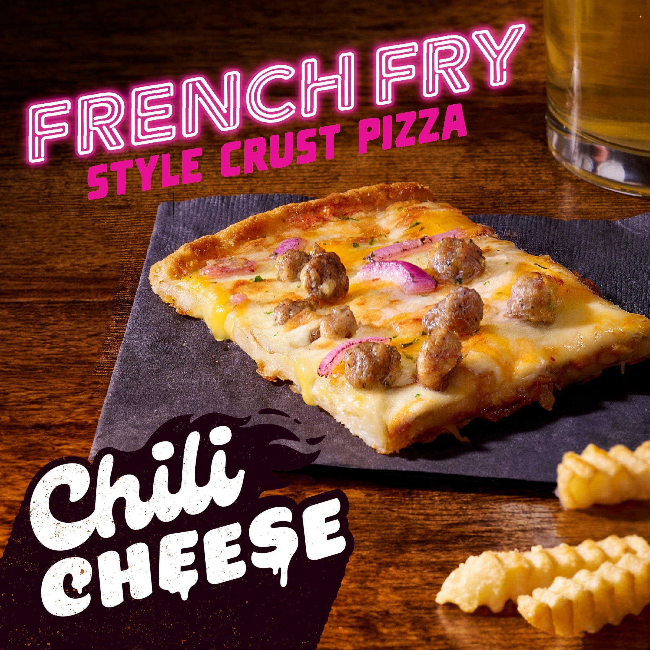 Tombstone Chili Cheese French Fry Style Crust Frozen Pizza 18.8 Oz