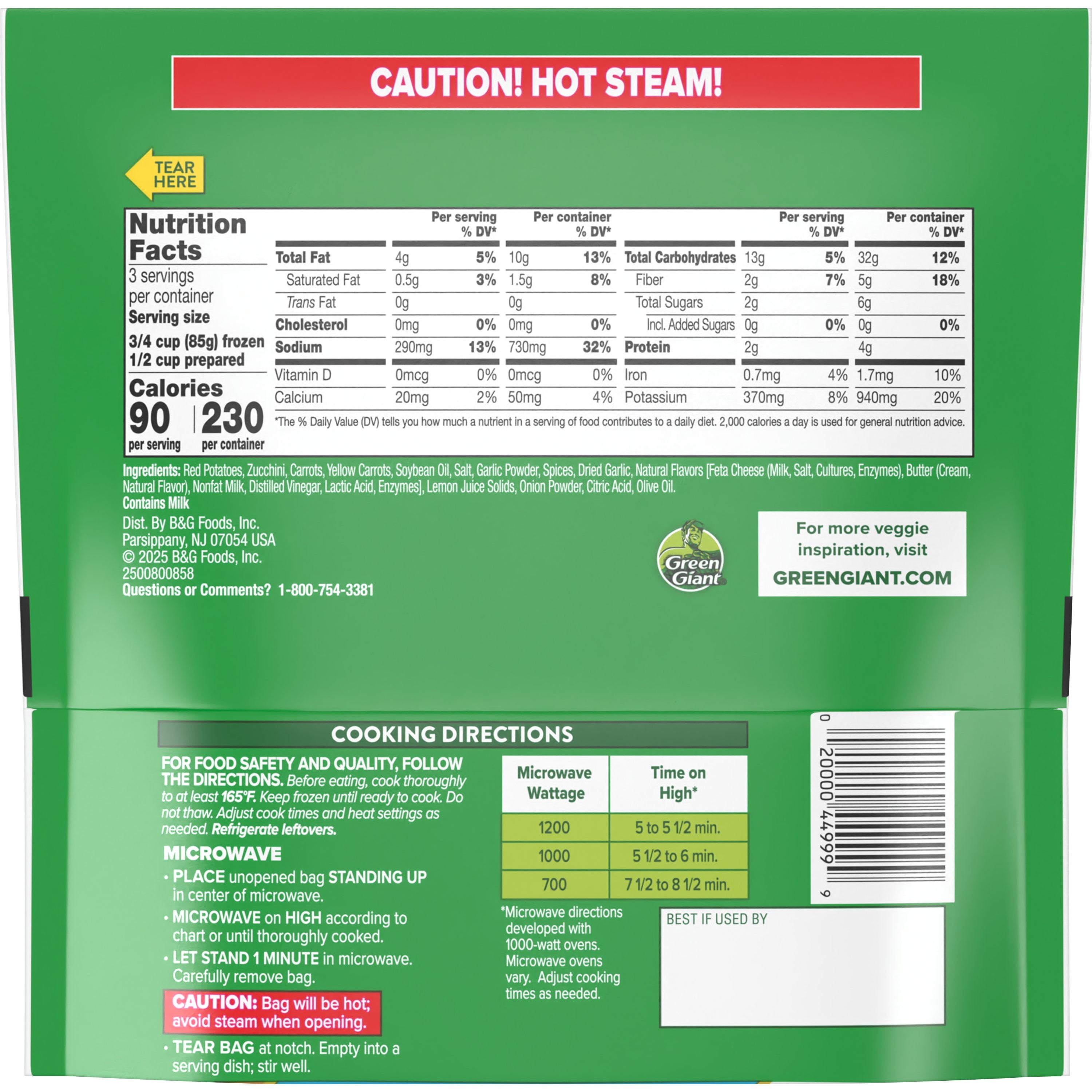 Green Giant Simply Steam Mediterranean Blend Frozen Vegetables 9 Oz