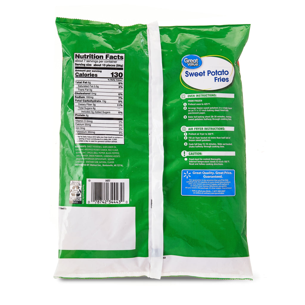Great Value Sweet Potato Fries Frozen 20 Oz Bag