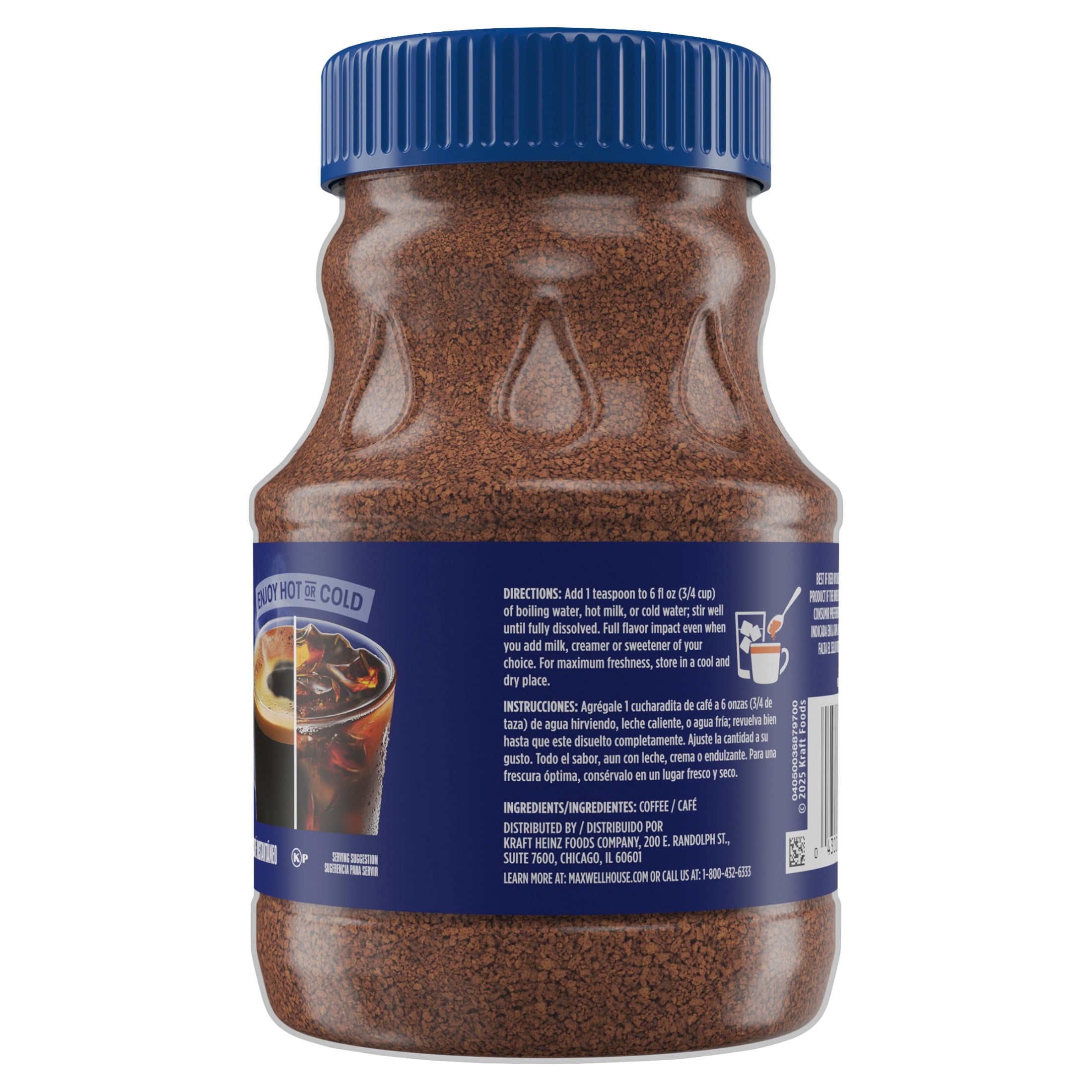 Maxwell House Original Roast Naturally Caffeinated Medium Instant Coffee 8 oz Jar