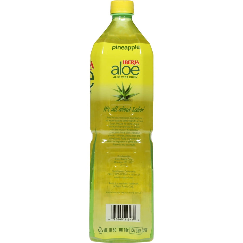 Iberia Pineapple Aloe Vera Drink with Pure Aloe Pulp 50.8 fl oz Bottle