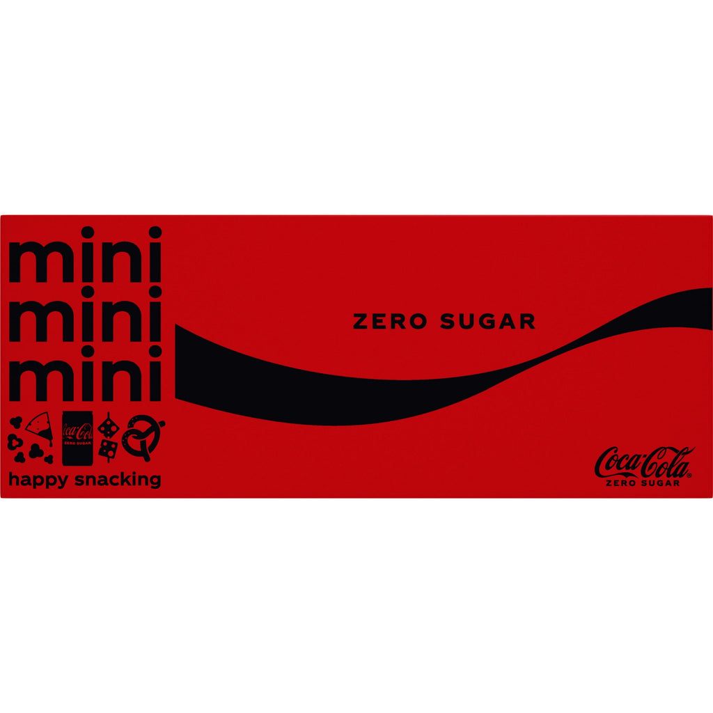 Zero Sugar Soda Pop Fridge Pack Mini Cans 7.5 Fl Oz 10 Pack Coca-Cola