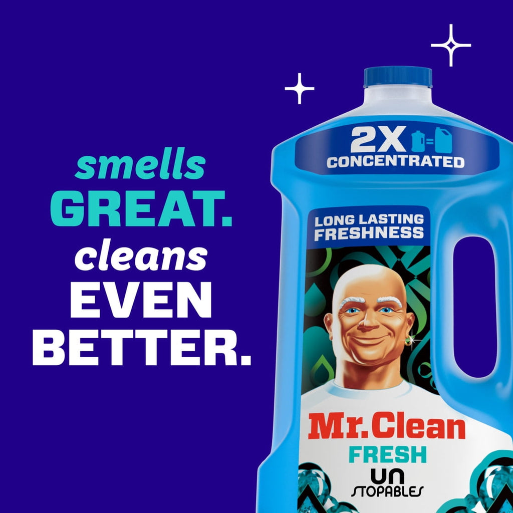 Mr. Clean 2X Concentrated Multi Surface All Purpose Cleaner Unstopables Fresh 64 fl oz