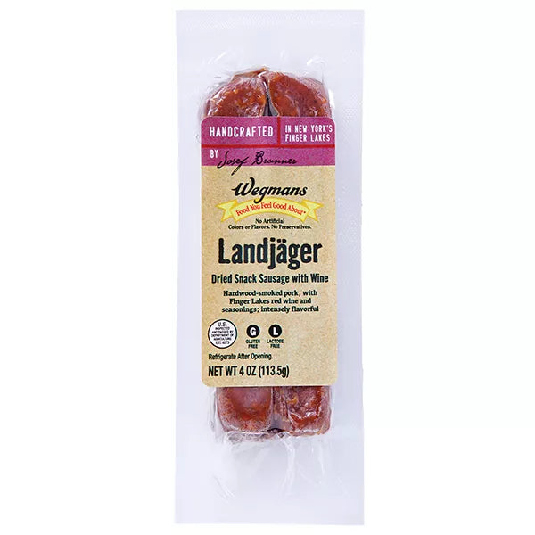 Wegmans Landjager Dried Snack Sausage with Wine-4 oz